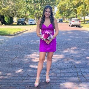 Magenta Sherri Hill Short Dress 55110